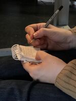 Mitsa writing-drawing-sharing their lost story