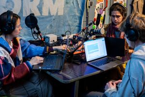 Victor, Senka and Riviera in Worm's Broadcasting Studio