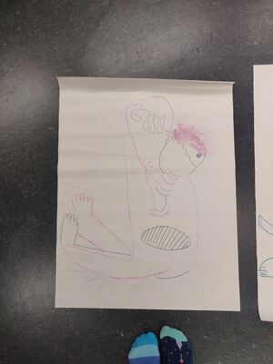 Human figure with areas of tension highlighted
